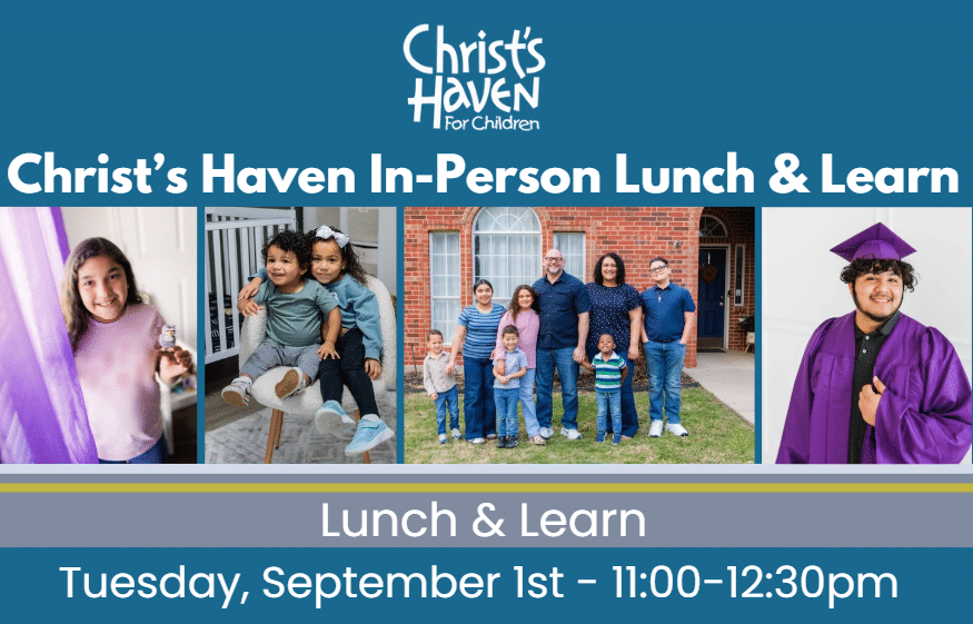 Banner for the Sept 1, 2026 Lunch and Learn event. Photos of siblings, family and graduates are on the banner.